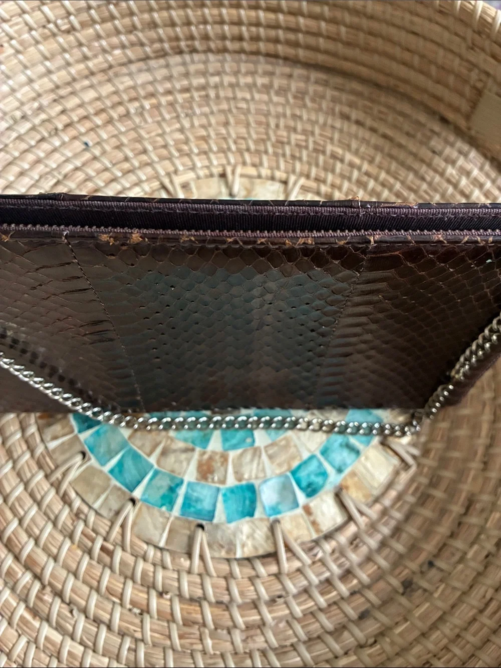 Snakeskin vintage unbranded Chain Strap Clutch